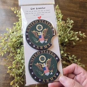 United States Army Car Coasters - Green and Black